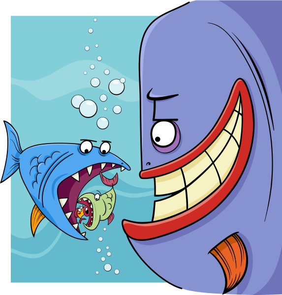 peces más grandes diciendo ilustración de dibujos - Stockphoto #13313884 |  Agencia de stock PantherMedia