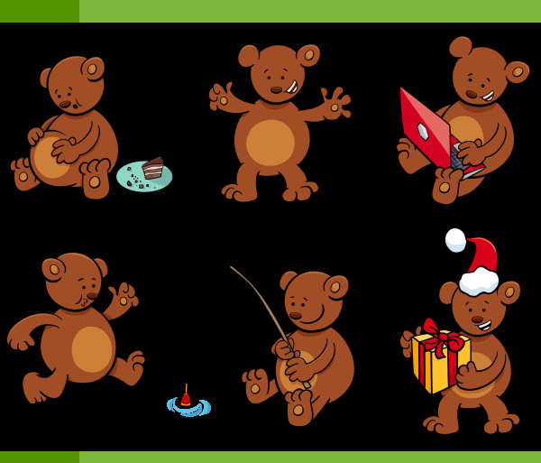 animales de dibujos animados oso conjunto de caracteres - Foto de archivo  #22762097 | Agencia de stock PantherMedia