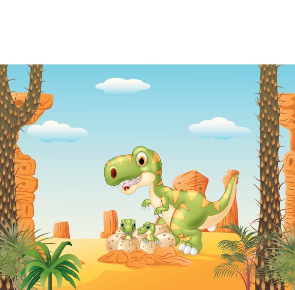 Cartoon Madre y bebé dinosaurio eclosionando con el - Stockphoto #24925540  | Agencia de stock PantherMedia