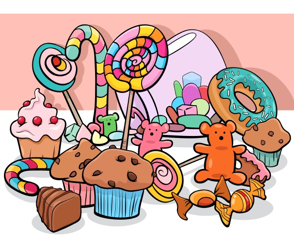 objetos de comida dulce agrupan ilustración de - Stockphoto #27664828 |  Agencia de stock PantherMedia