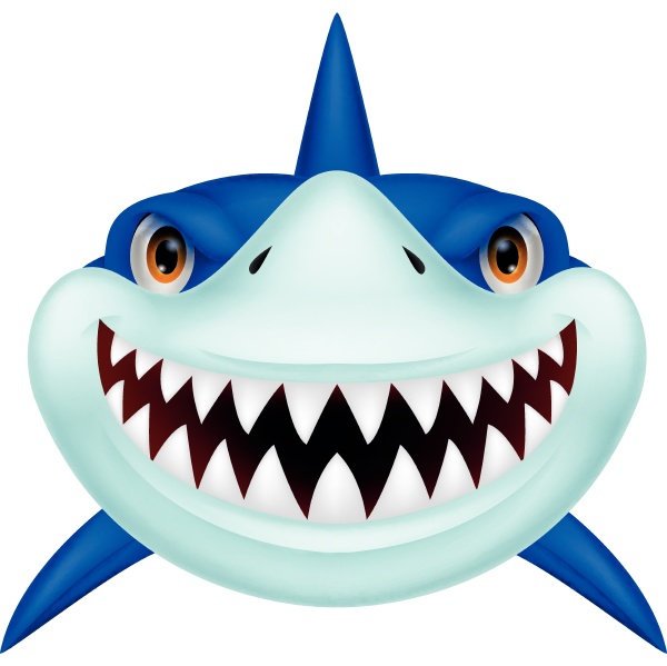 dibujos animados de cabeza de tiburon