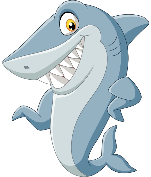 tiburon de dibujos animados saludando