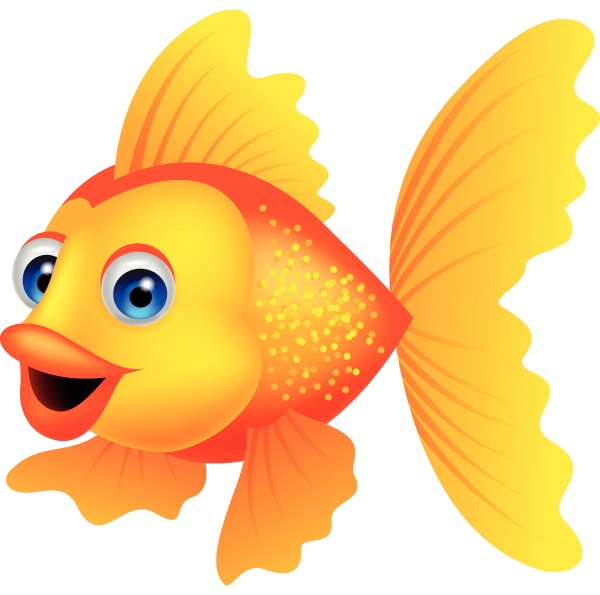bonita caricatura de peces dorados