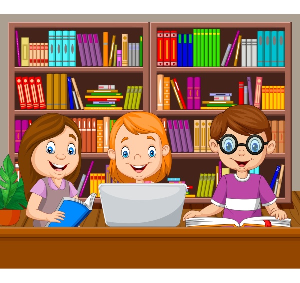Niños de dibujos animados estudiando en la biblioteca - Stockphoto #28115848 | Agencia de stock PantherMedia Niños de dibujos animados estudiando en la biblioteca - Stockphoto #28115848 | Agencia de stock PantherMedia