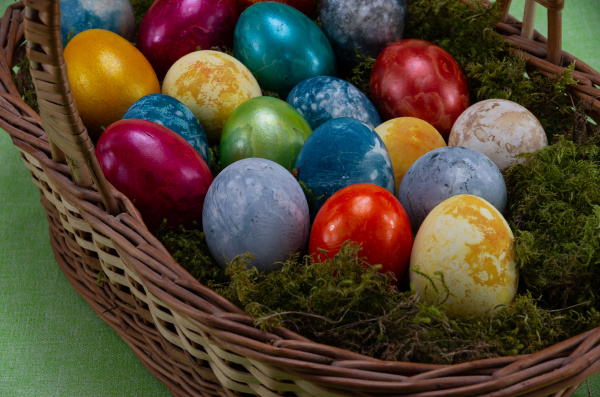 pascua, huevos, pintados, de, colores, en - 28238194