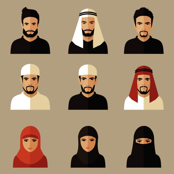 equipo de gente arabe personajes saudies