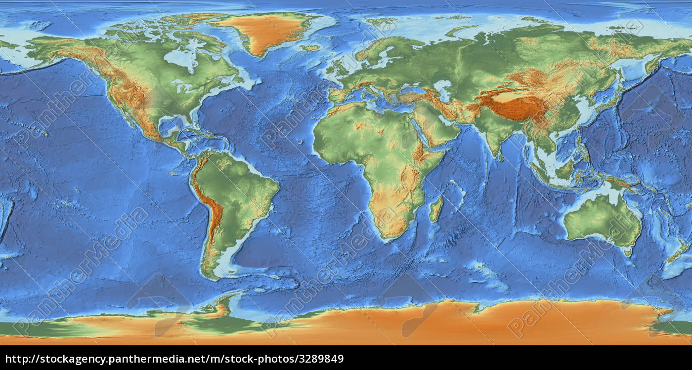 mapa del mundo con relieve - Foto de archivo - #3289849 | Agencia de