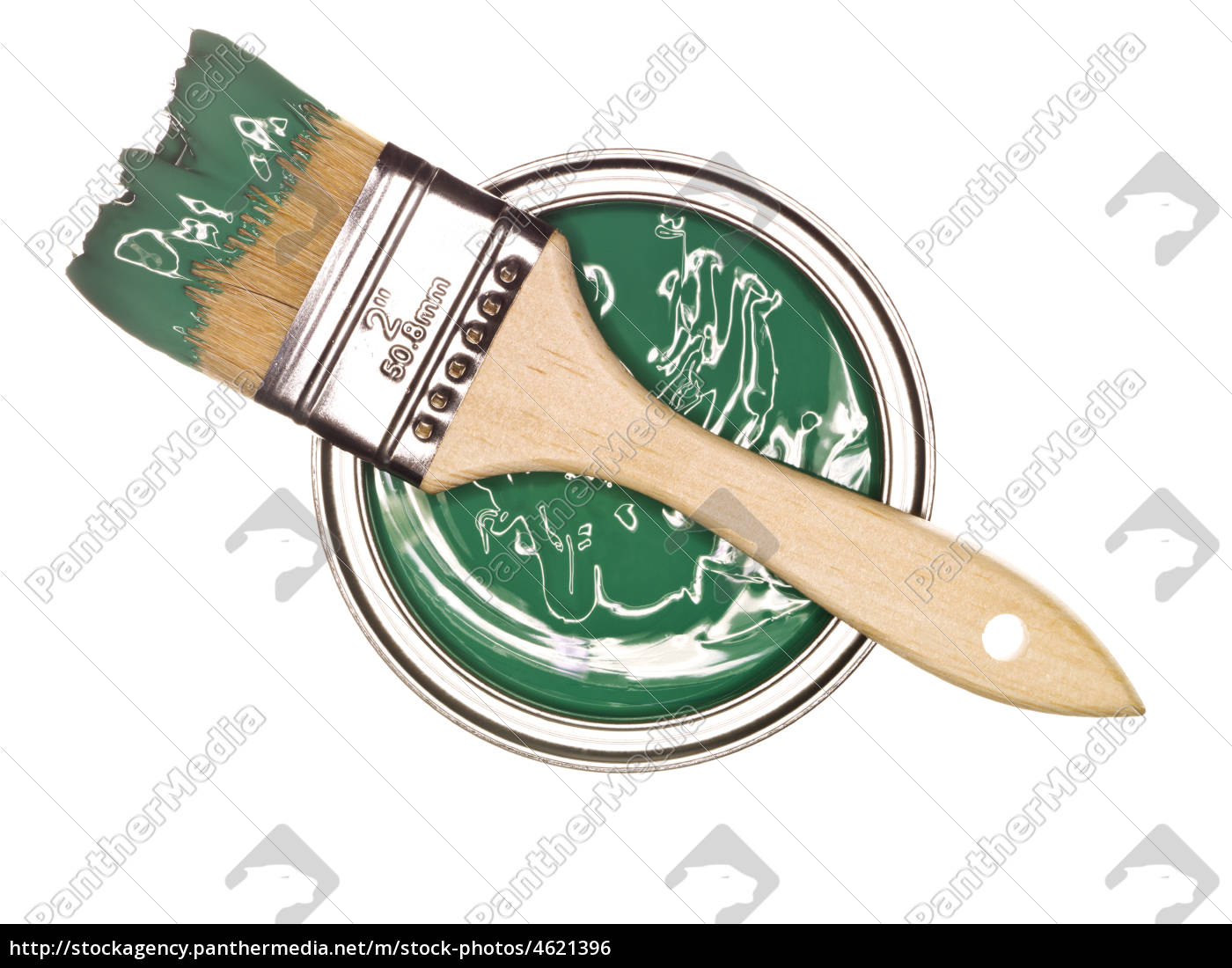 Lata De Pintura Verde Con Pincel Stockphoto Agencia De Stock Panthermedia