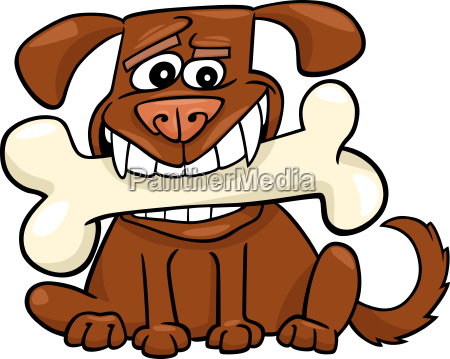 Perro de dibujos animados con hueso grande - Foto de archivo #7371235 |  Agencia de stock PantherMedia