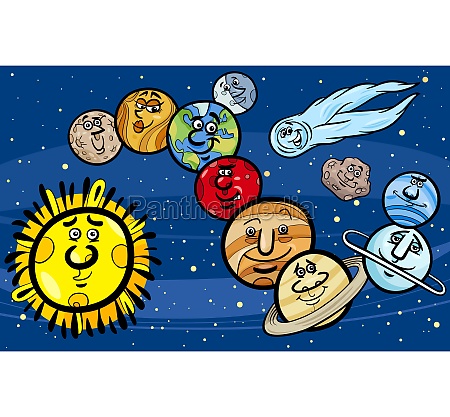 solar system planetas ilustración de dibujos animados - Foto de archivo  #11478371 | Agencia de stock PantherMedia