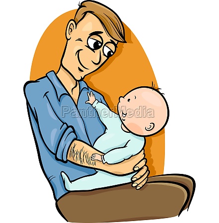 padre con ilustración de dibujos animados bebé - Stockphoto #11655184 |  Agencia de stock PantherMedia