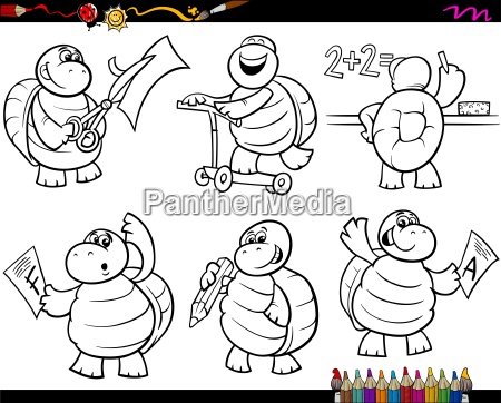 Dibujo animado de la tortuga de la escuela para - Stockphoto #13075372 |  Agencia de stock PantherMedia