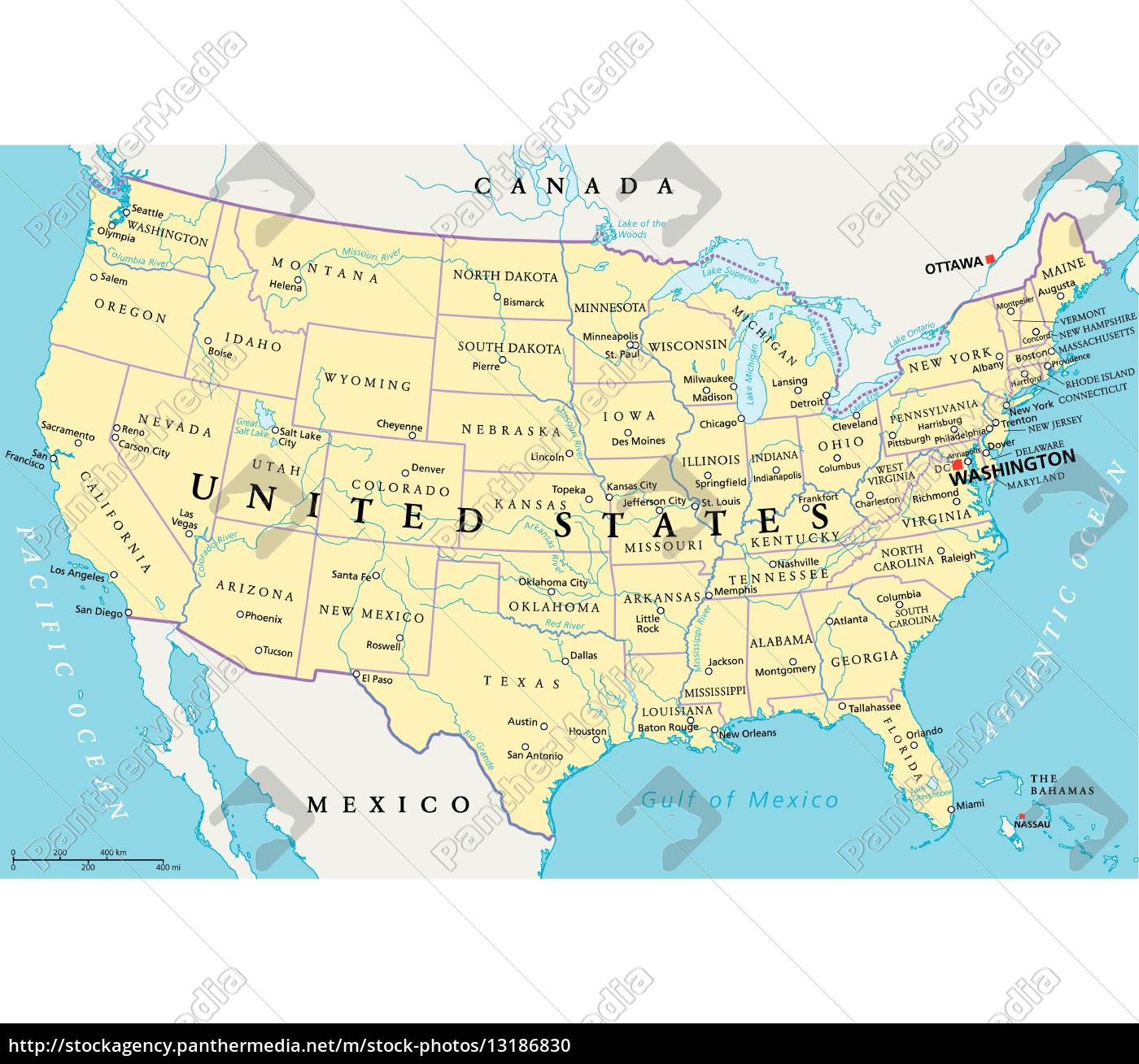 mapa político de los estados unidos de américa - Stockphoto - #13186830