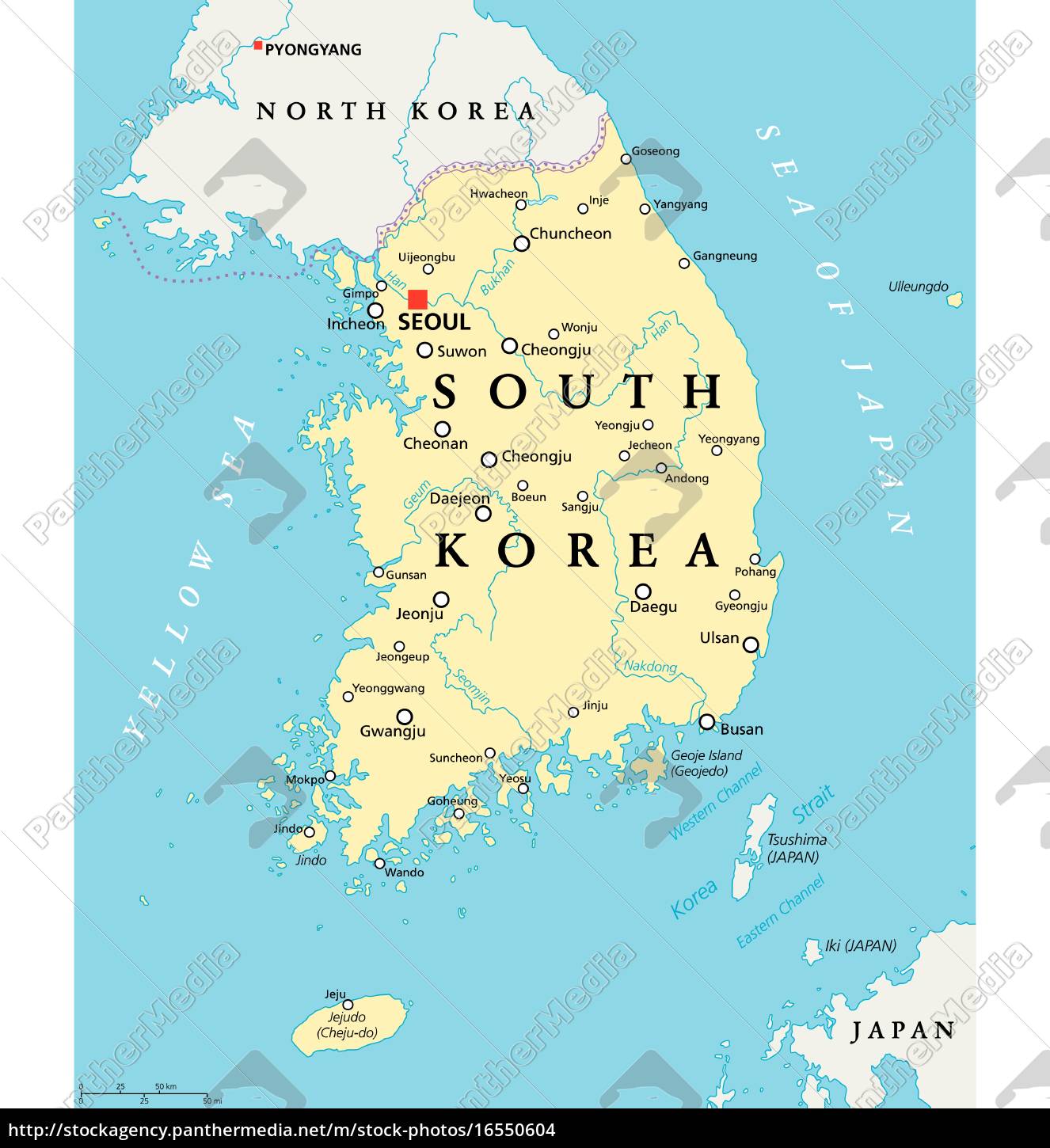 mapa politico de corea del sur mapa político de corea del sur   Stockphoto   #16550604   Agencia 