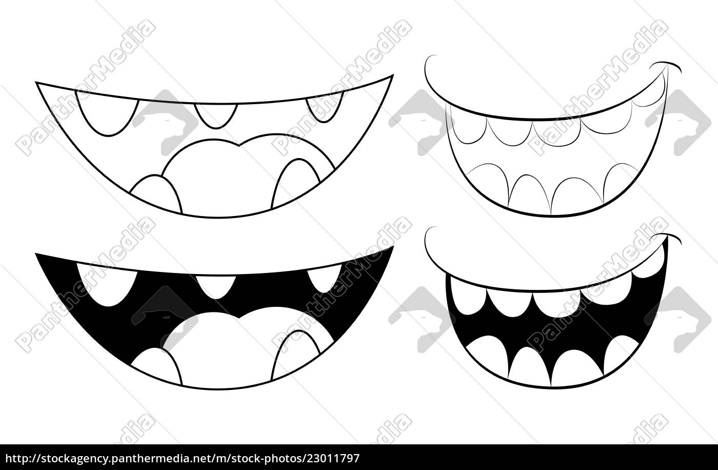 sonrisa de dientes de dibujos animados