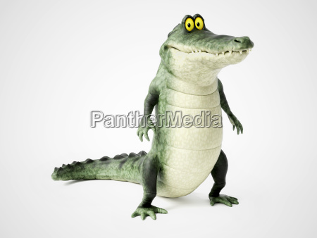 renderizado 3d de una caricatura de cocodrilo en pie. - Foto de archivo  #23462381 | Agencia de stock PantherMedia