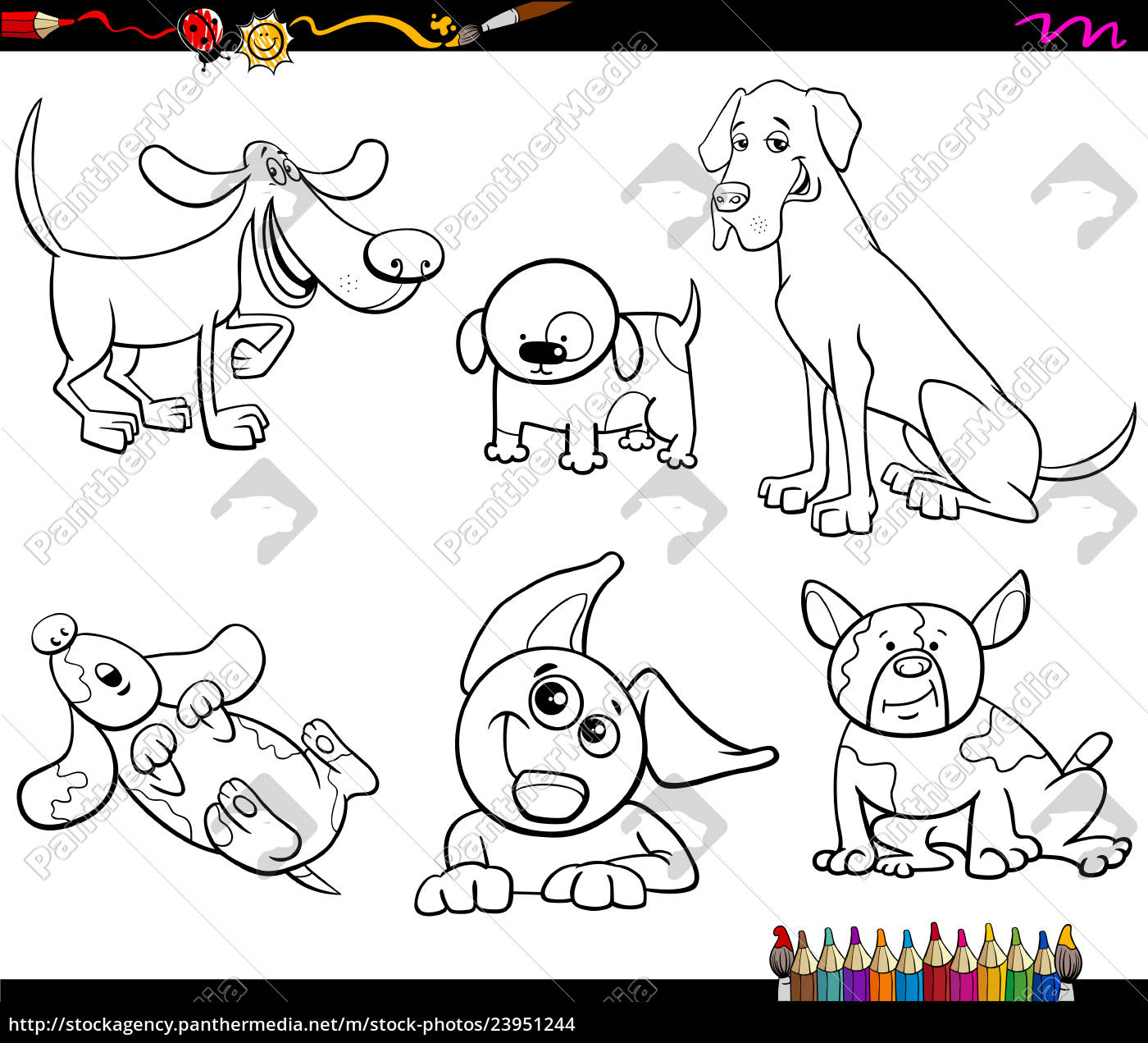 Personajes De Perros De Dibujos Animados Para Colorear
