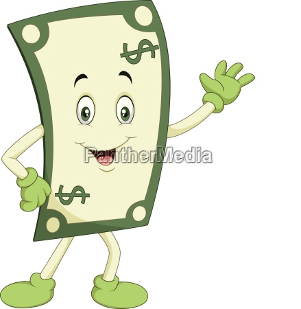 Dibujos Animados Feliz Dinero Aislado En Fondo Blanco Stockphoto