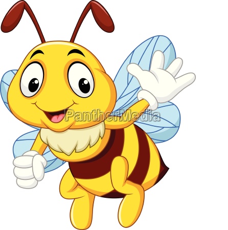 dibujos animados happy bee saludando mano - Stockphoto #24869758 | Agencia  de stock PantherMedia