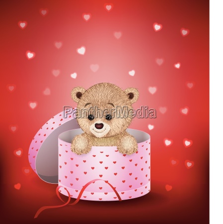 oso pequeño de dibujos animados en una caja de regalo - Stockphoto  #24897254 | Agencia de stock PantherMedia