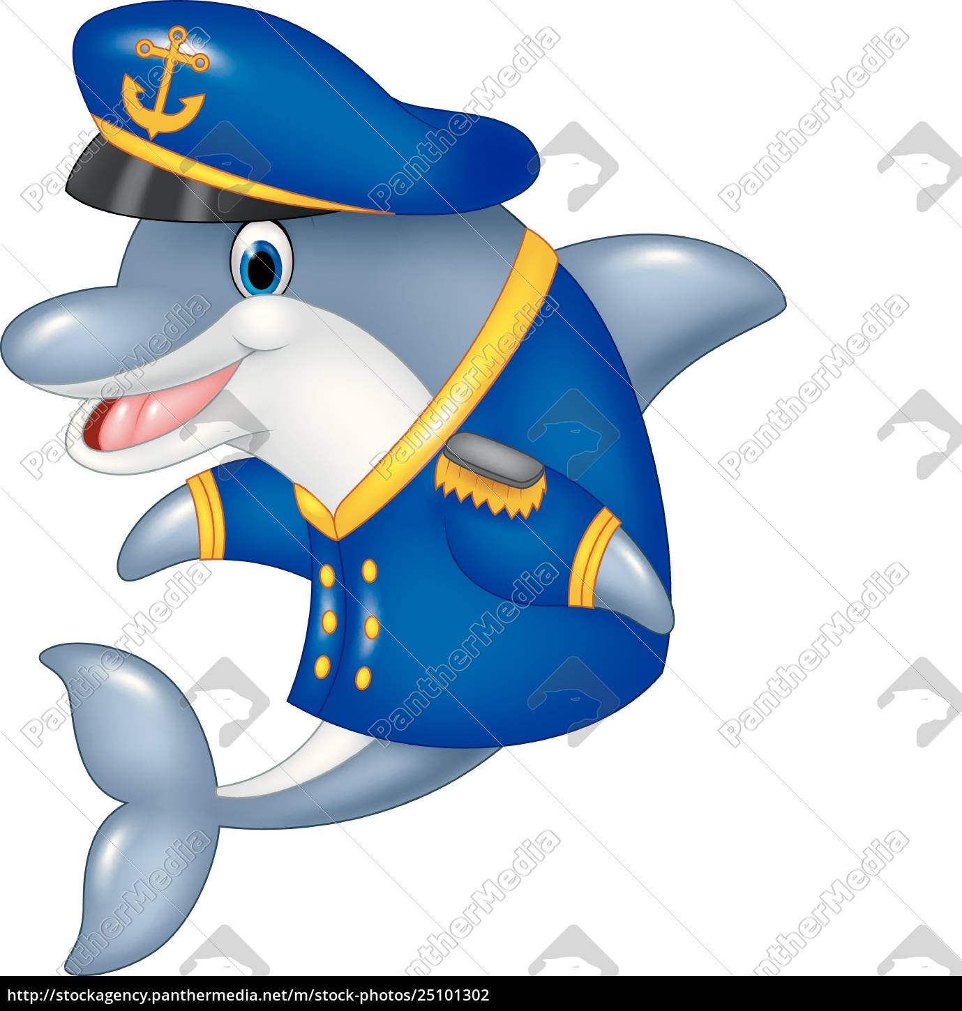 Dibujos Animados Delfin Divertido Con Uniforme De Stockphoto Agencia De Stock Panthermedia