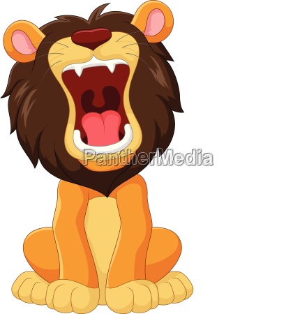 León de dibujos animados rugido aislado sobre fondo - Stockphoto #25119052  | Agencia de stock PantherMedia