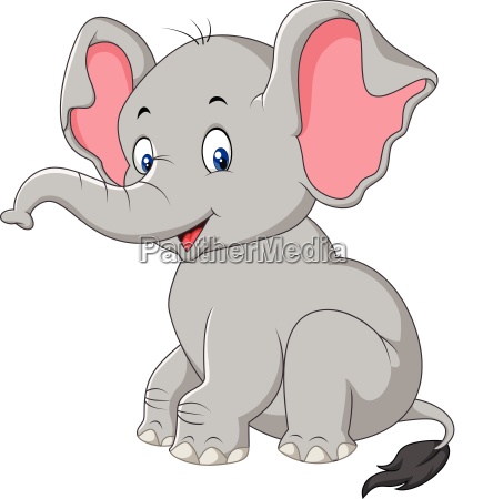 Dibujos Animados Lindo Bebe Elefante Sentado Stockphoto 25728705 Agencia De Stock Panthermedia