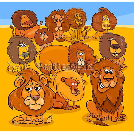 dibujos animados leones animales grupo de caracteres - Stockphoto #26071822  | Agencia de stock PantherMedia