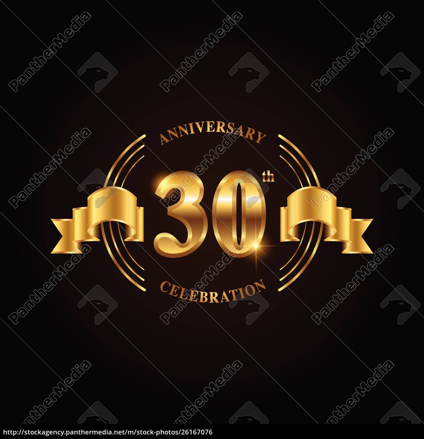 Diseño de celebración de aniversario de 30 años. Logotipo del 30