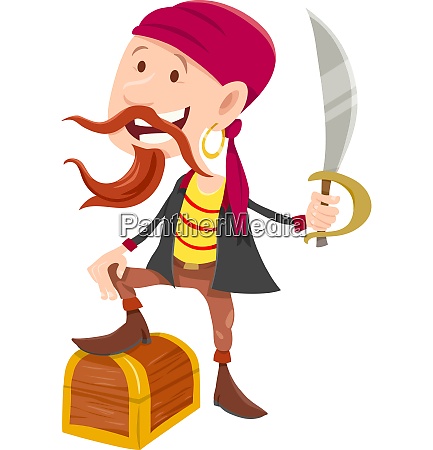 pirata con la ilustración de dibujos animados cofre - Stockphoto #26752754  | Agencia de stock PantherMedia