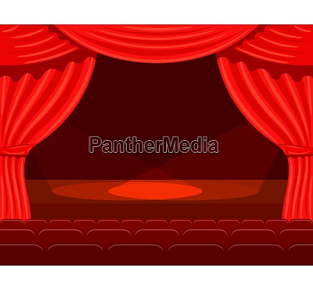 Teatro de dibujos animados con luces de focos. Cortina - Stockphoto  #26819042 | Agencia de stock PantherMedia