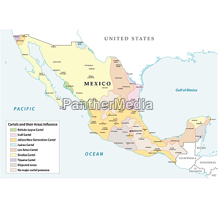 Mapa De Los C Rteles Mexicanos De La Droga Y Sus Stockphoto