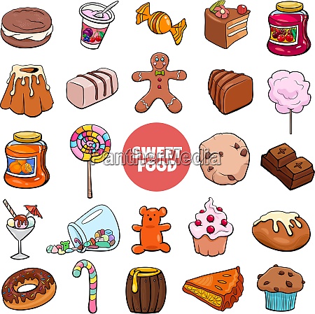 dibujos animados objetos de comida dulce y caramelos - Stockphoto #27664826  | Agencia de stock PantherMedia